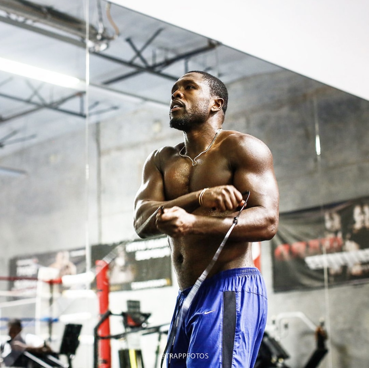 Andre Berto training in the gym